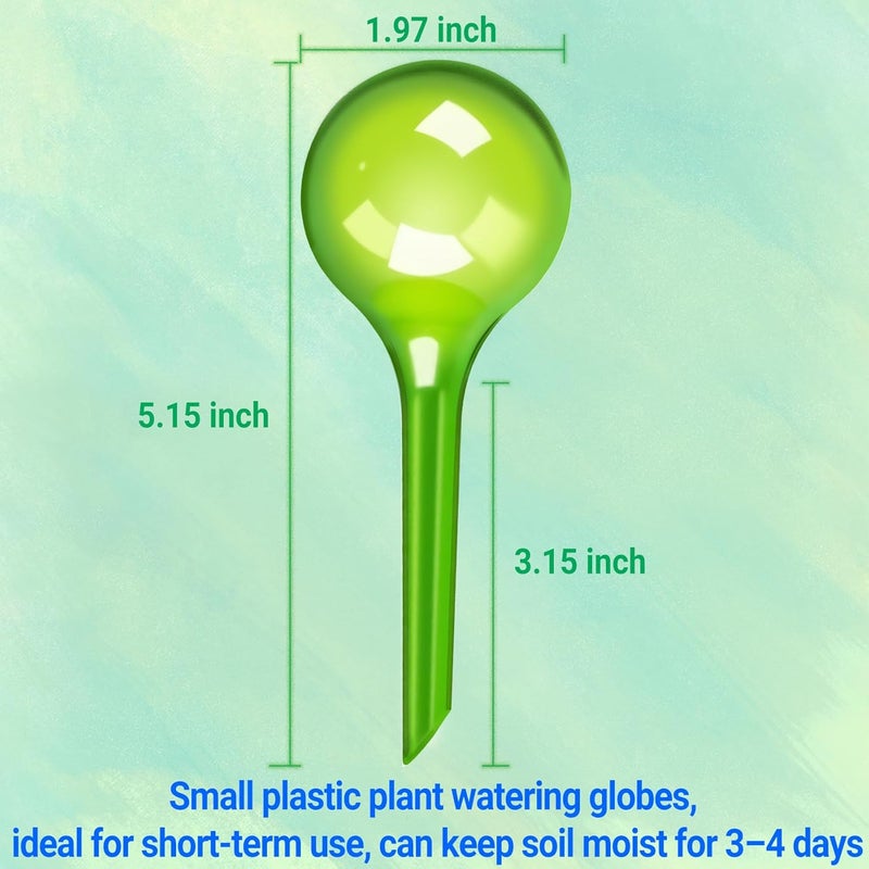 WHTCHSU 2 Pack Small Self-Plant Watering Globes – Automatic Plant Waterer Bulbs, Plant Watering System for Indoor and Outdoor Potted Houseplants, Plant Watering Devices (Green, Small Size) - Image 2